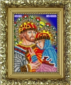Набор для вышивания бисером (с рамкой) 'ВЫШИВАЕМ БИСЕРОМ'  арт.R5 Св.Петр и Феврония 9,5х12,5 см