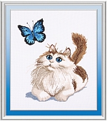 Котенок и бабочка